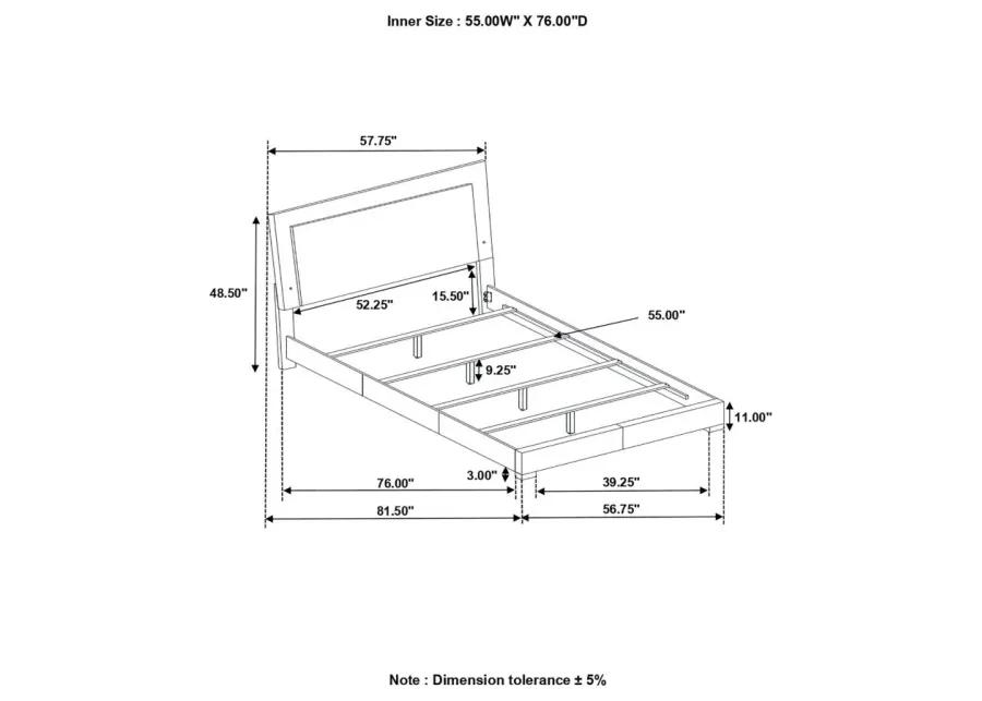 Felicity Full Panel Bed with LED Lighting Glossy White