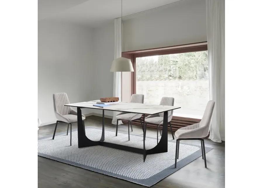 Esme Susie 5 Piece Dining Set with Gray Fabric Chairs