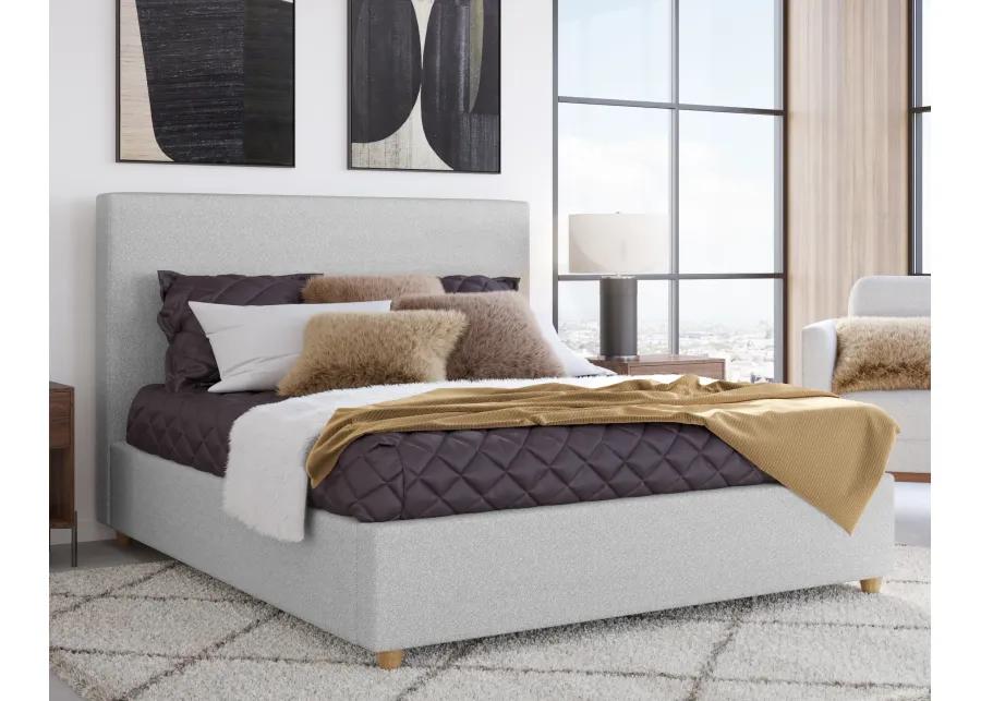 Olivia Upholstered Queen-size Bed in Linen