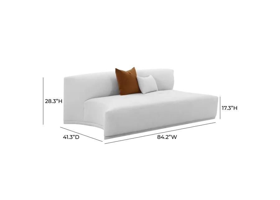 Fickle Grey Velvet Modular Armless Loveseat