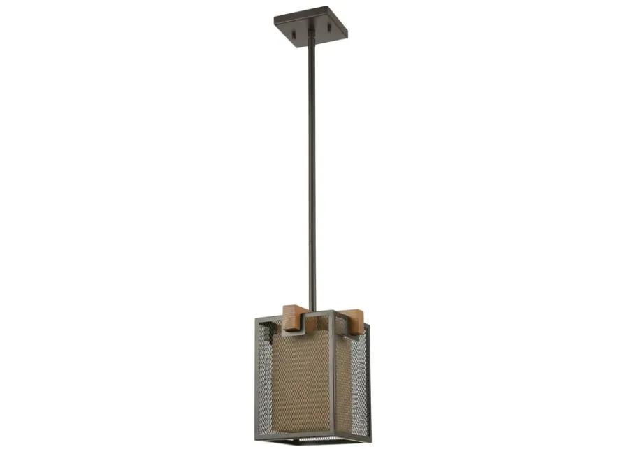 Crossbeam 9" Wide 1-Light Mini Pendant - Oil Rubbed Bronze