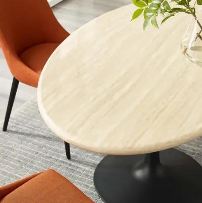 Lippa 60" Oval Artificial Travertine  Dining Table