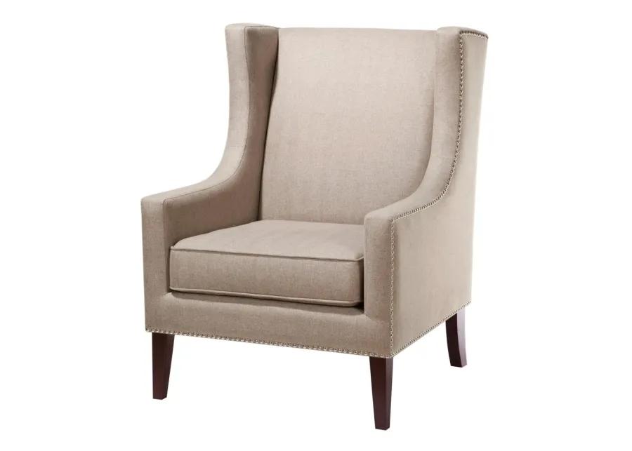 Madison Park Barton Taupe Wing Chair