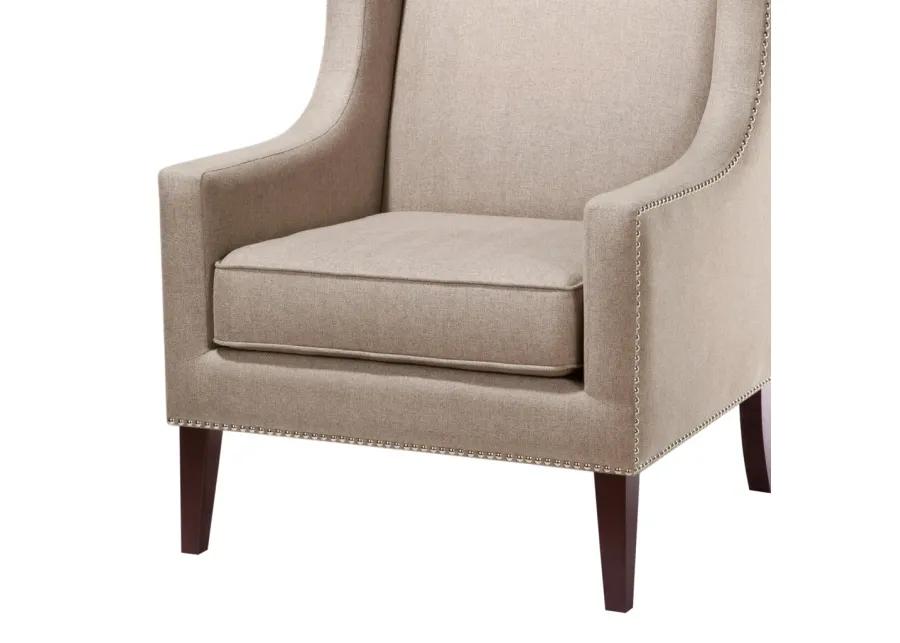 Madison Park Barton Taupe Wing Chair