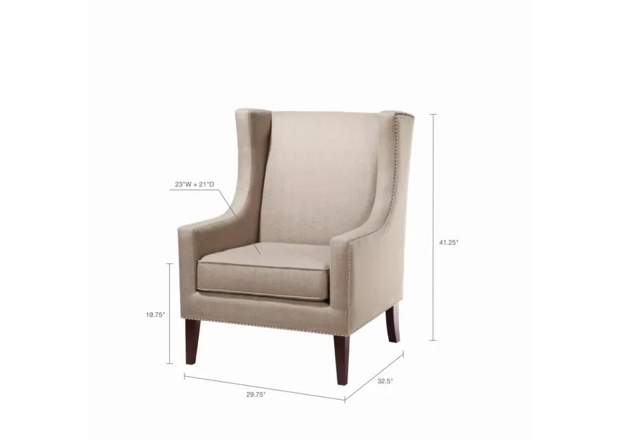 Madison Park Barton Taupe Wing Chair