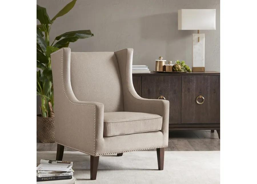 Madison Park Barton Taupe Wing Chair