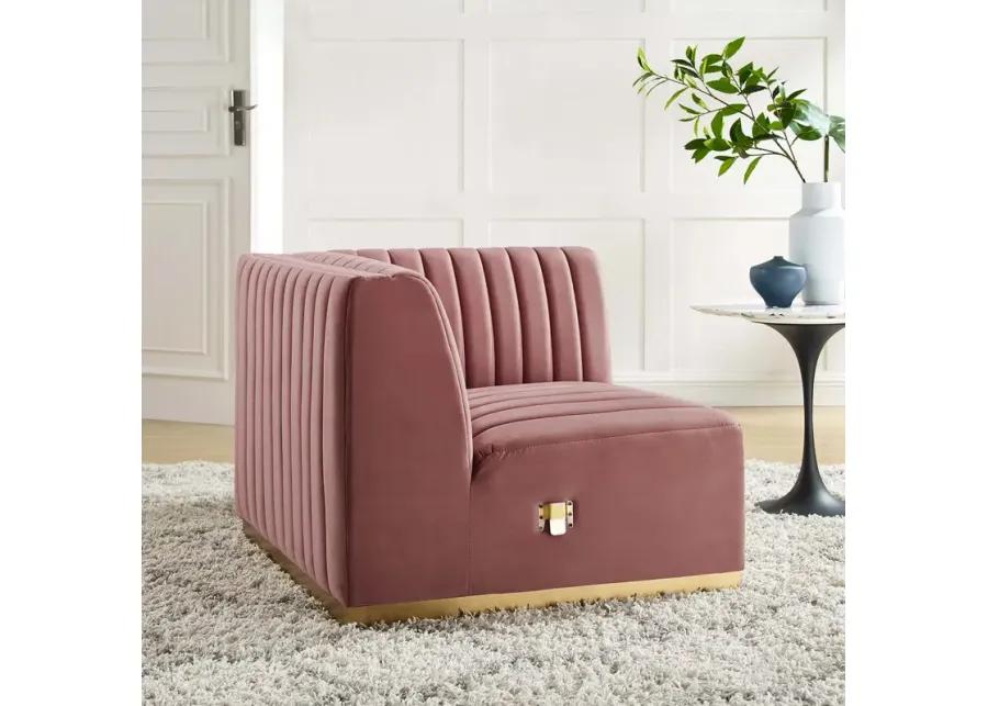 Conjure Channel Tufted Performance Velvet Right Corner Chair