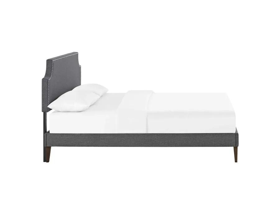 Corene Full Fabric Platform Bed with Squared Tapered Legs