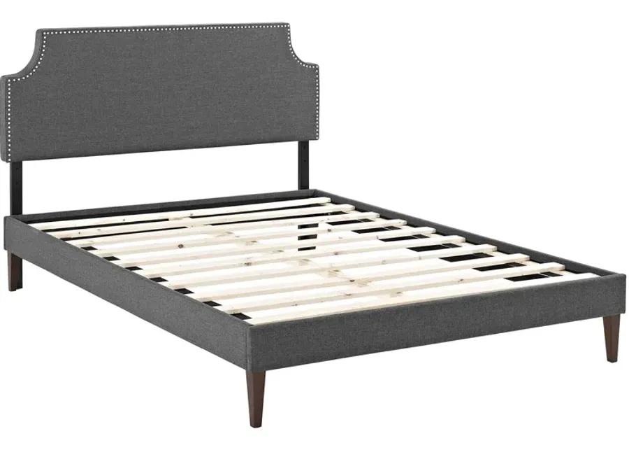 Corene Full Fabric Platform Bed with Squared Tapered Legs