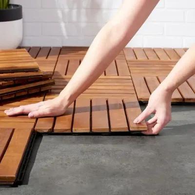 OSAKA WOODEN FLOOR TILE- 6 SLATS-ACACIA