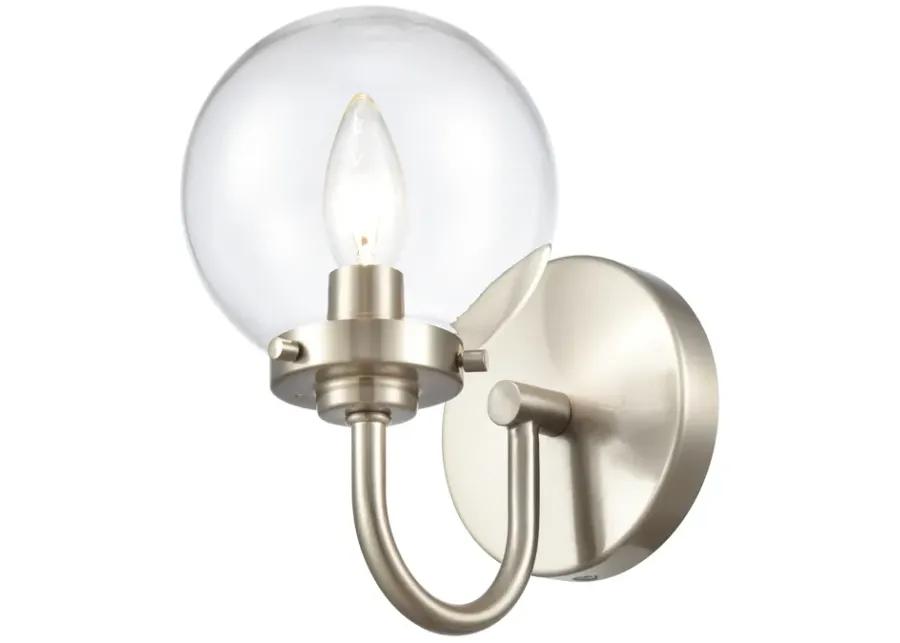 Fairbanks 8.5'' High 1-Light Sconce - Brushed Nickel and Clear