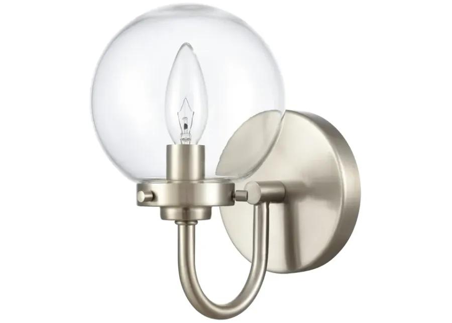 Fairbanks 8.5'' High 1-Light Sconce - Brushed Nickel and Clear