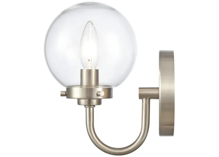 Fairbanks 8.5'' High 1-Light Sconce - Brushed Nickel and Clear