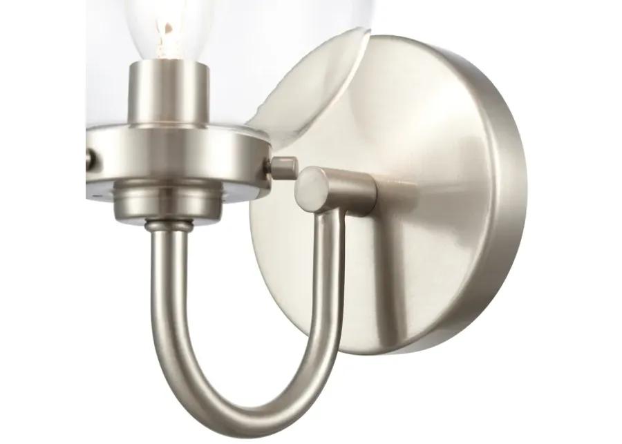 Fairbanks 8.5'' High 1-Light Sconce - Brushed Nickel and Clear