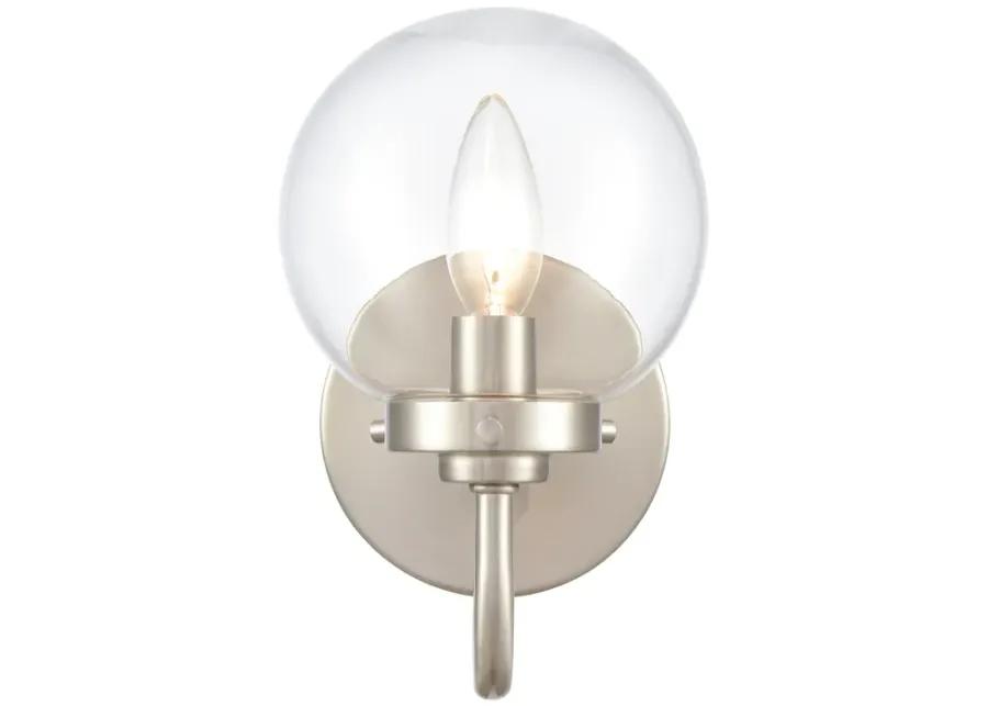 Fairbanks 8.5'' High 1-Light Sconce - Brushed Nickel and Clear