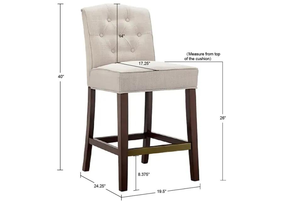 Madison Park Marian Tan Tufted Counter Stool