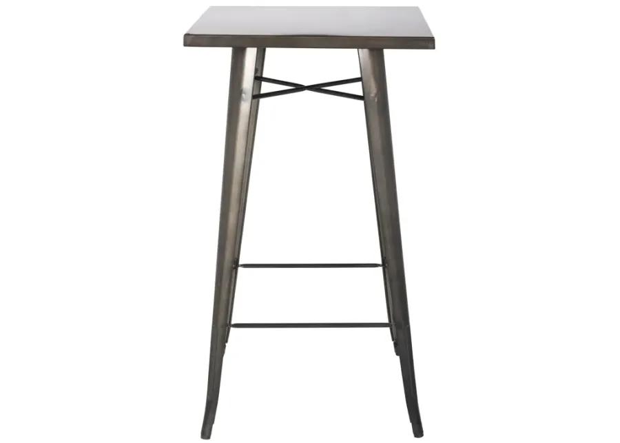 metropolis kd metal bar dining table, gunmetal