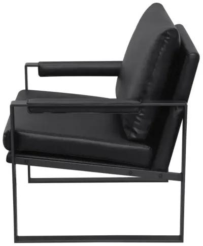 Rosalind Upholstered Track Arms Accent Chair Black and Gummetal