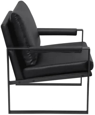 Rosalind Upholstered Track Arms Accent Chair Black and Gummetal