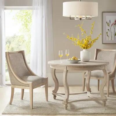 Martha Stewart Elmcrest Linen Upholstered Dining Chair with Nailhead Trim