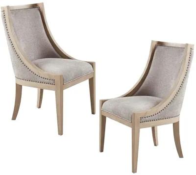 Martha Stewart Elmcrest Linen Upholstered Dining Chair with Nailhead Trim