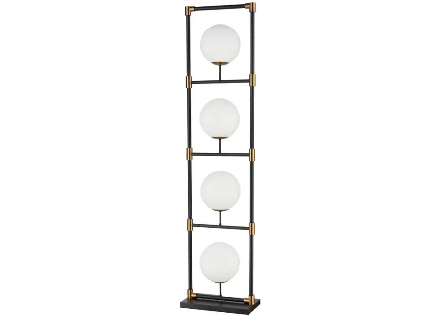 Career Ladder 59'' High 4-Light Floor Lamp - Matte Black - Includes LED Bulbs