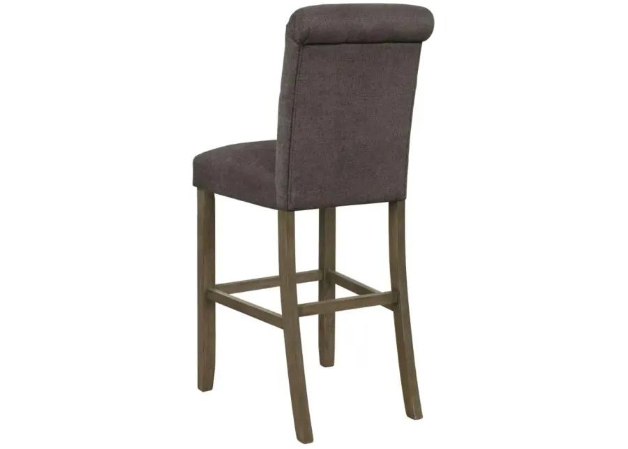 Balboa Tufted Back Bar Stools Grey and Rustic Brown (Set of 2)