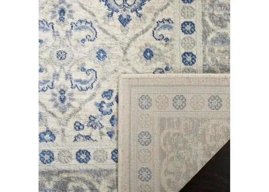 Brentwood 870 Light Grey / Blue 2' X 18' Runner Powerloomed Rug