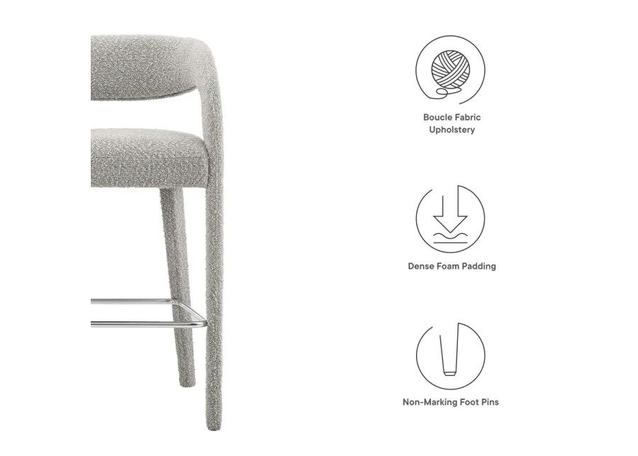 Pinnacle Boucle Upholstered Bar Stool Set of Two