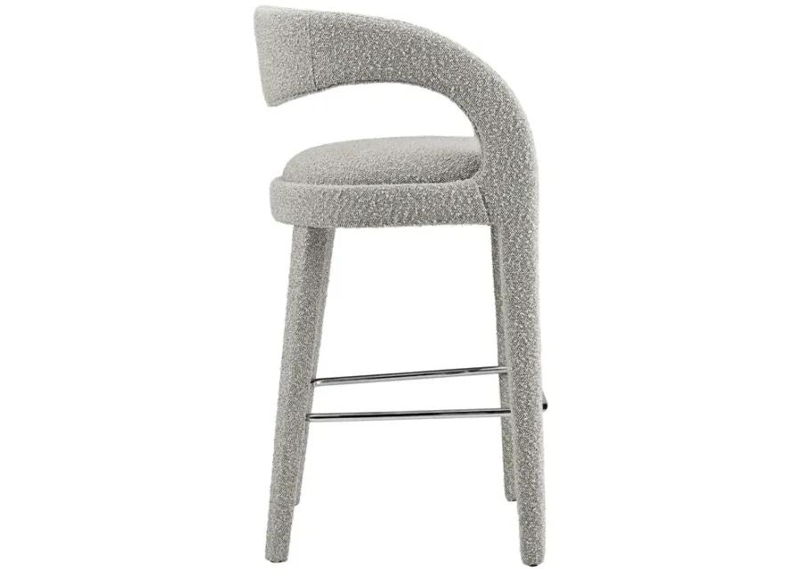 Pinnacle Boucle Upholstered Bar Stool Set of Two