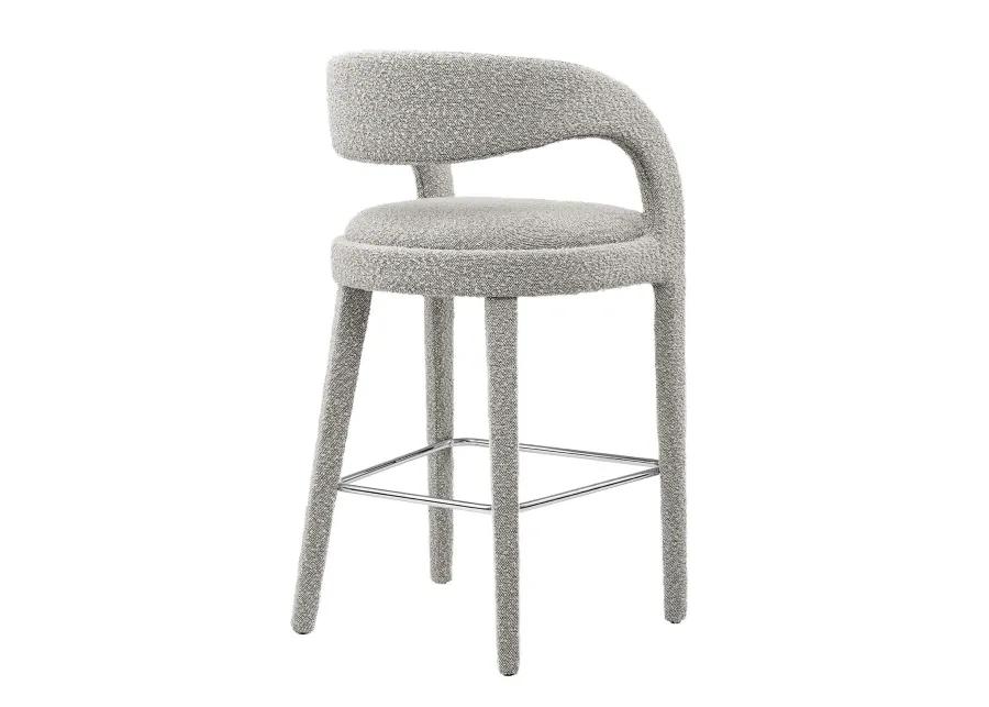 Pinnacle Boucle Upholstered Bar Stool Set of Two