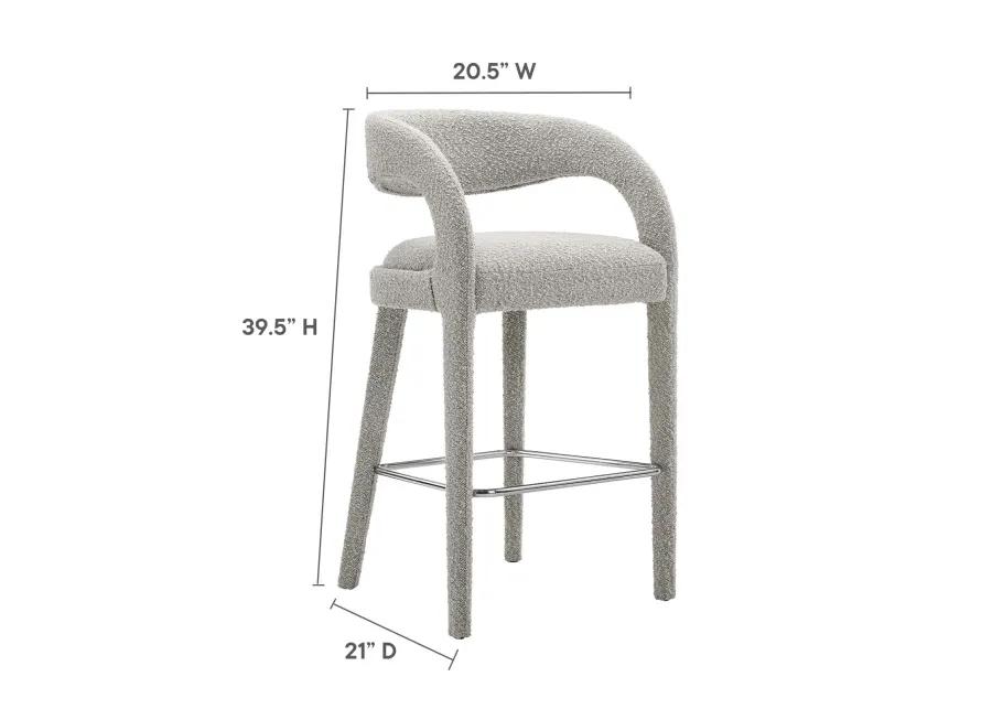 Pinnacle Boucle Upholstered Bar Stool Set of Two