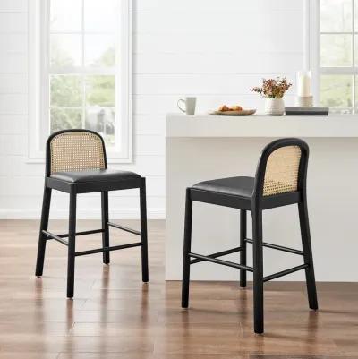 Donna KD PU Rattan Counter Stool, Casa Black