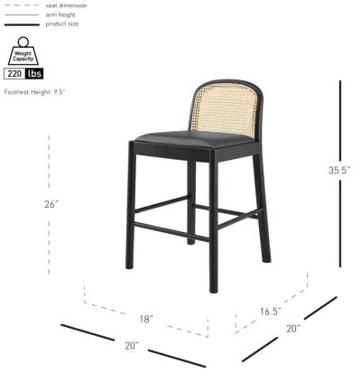 Donna KD PU Rattan Counter Stool, Casa Black