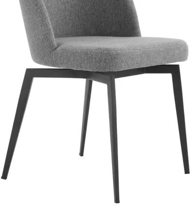 Sunny Swivel Gray Fabric and Metal Dining Room Chairs - Set of 2