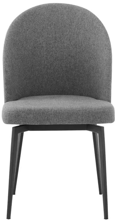 Sunny Swivel Gray Fabric and Metal Dining Room Chairs - Set of 2