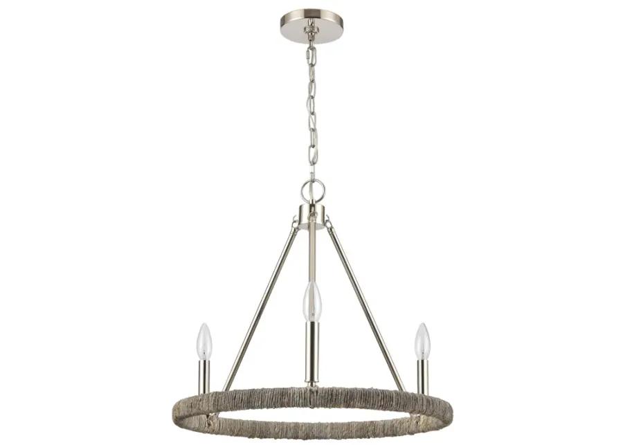 Abaca 20'' Wide 3-Light Chandelier - Polished Nickel