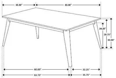 Everett 5-piece Faux Marble Top Dining Table Natural Walnut and Grey