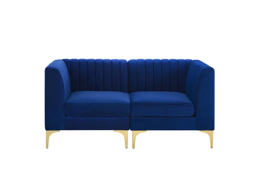 Triumph Channel Tufted Performance Velvet Loveseat