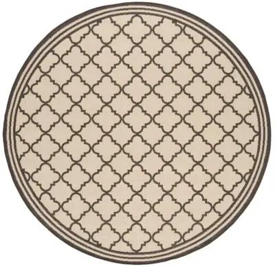 LINDEN 121 Collection LND121U-6R Creme / Brown 6'-7" X 6'-7" Round