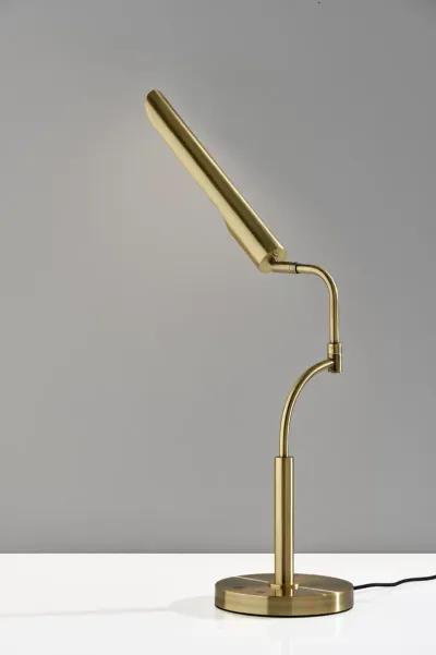 Zane LED Desk Lamp w. Smart Switch- Antique Brass