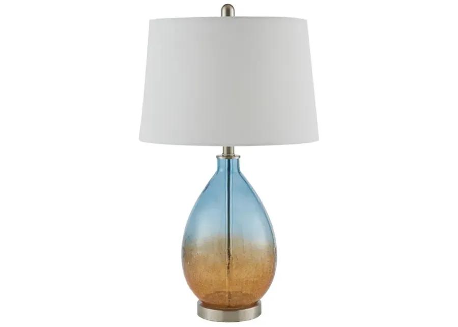 510 Design Cortina Blue Ombre Glass Table Lamp, Set of 2