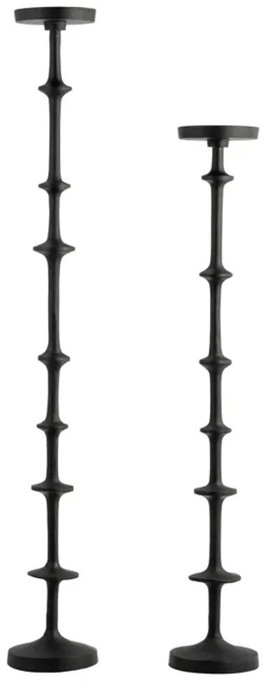 Metal, 29" Abacus Floor Pillar Candleholder, Black