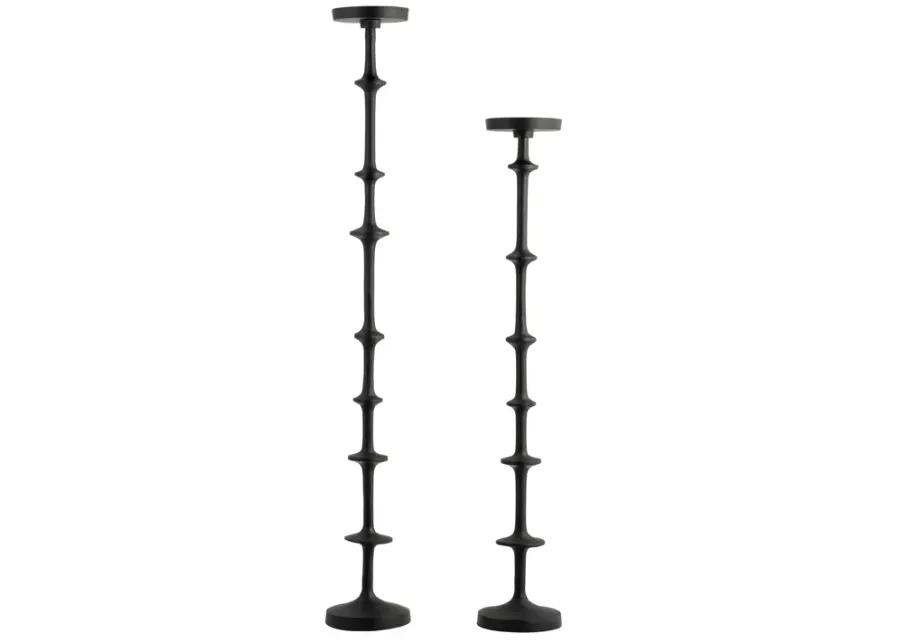 Metal, 29" Abacus Floor Pillar Candleholder, Black