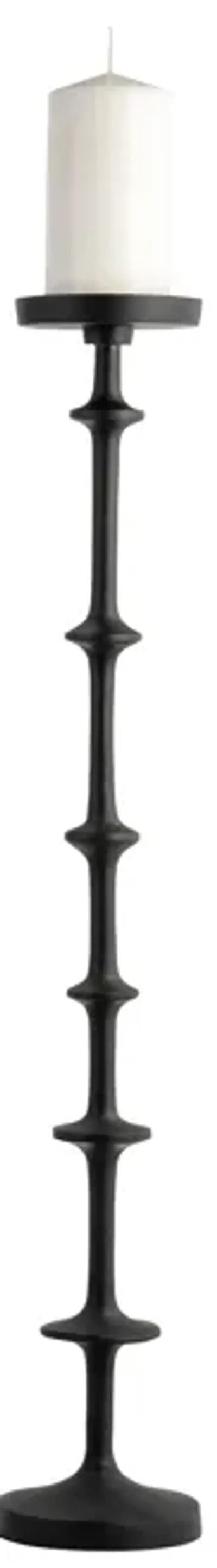 Metal, 29" Abacus Floor Pillar Candleholder, Black