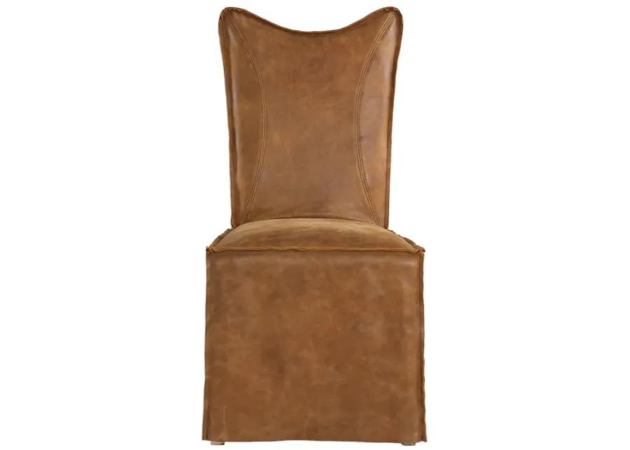 Delroy Armless Chairs, Cognac, Set Of 2