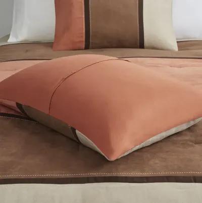 Madison Park Palisades Coral 7 Piece Faux Suede Comforter Set