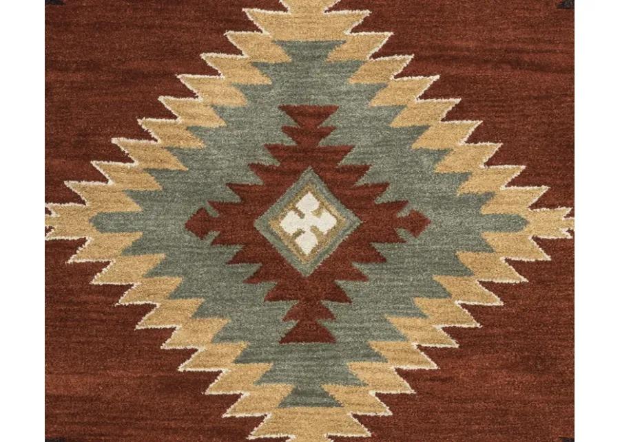 Southwest Navajo Red Southwest/Tribal Wool 2'6" x 10' Runner Rug