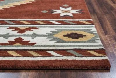 Southwest Navajo Red Southwest/Tribal Wool 2'6" x 10' Runner Rug