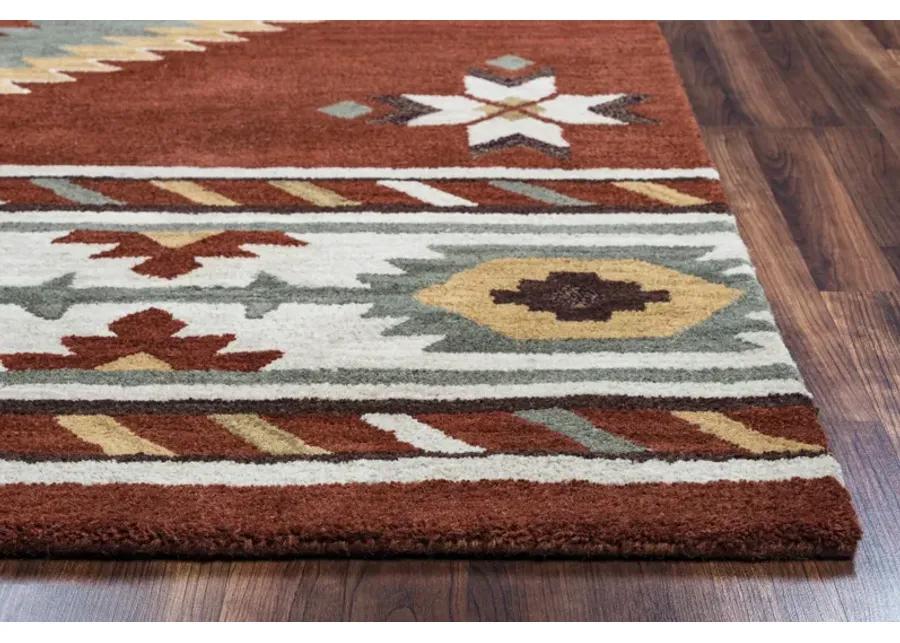 Southwest Navajo Red Southwest/Tribal Wool 2'6" x 10' Runner Rug